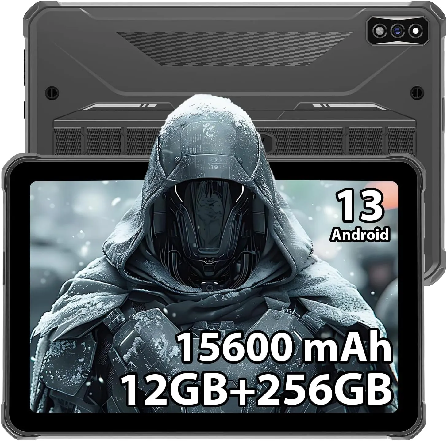 HOTWAV R7 Rugged Tablet Android 13, 15600mAh 10.1 Inch HD  Waterproof Tablet, 12GB 256GB/(2TB TF) Outdoor Work Tablets, 16MP 16MP Camera Octa Core/Daul SIM 4G/IP68&IP69K/Face ID/GPS/OTG/Widevine L1
