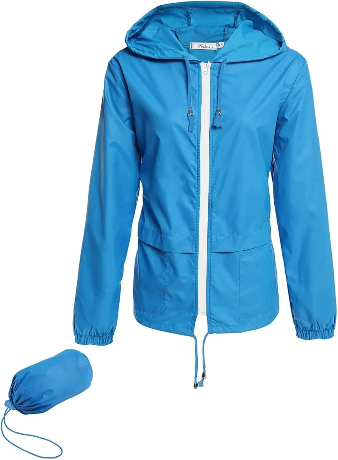 Hount Women's Lightweight Hooded Raincoat Waterproof Packable Active Outdoor Rain Jacket (S-3XL)