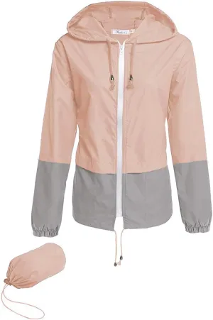 Hount Women's Lightweight Hooded Raincoat Waterproof Packable Active Outdoor Rain Jacket (S-3XL)