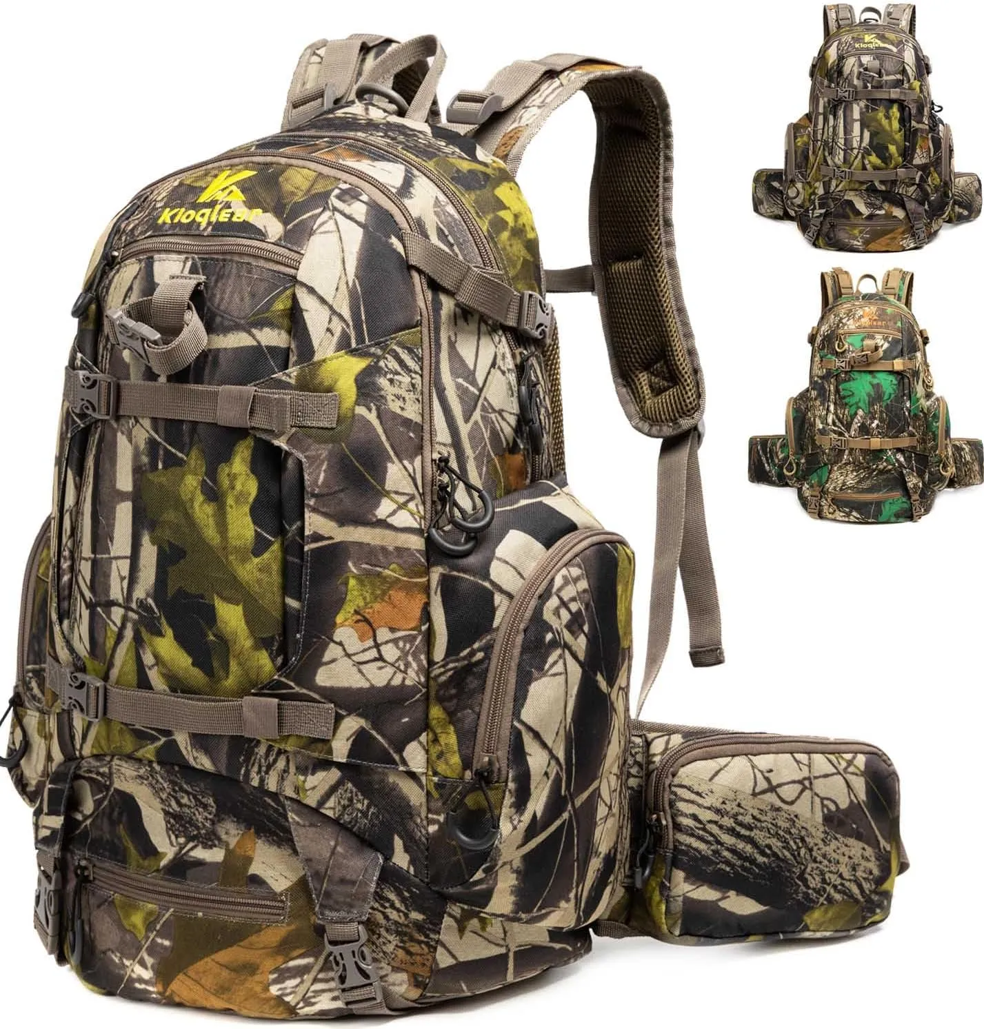 Hunting Backpack,Outdoor Gear Hunting Pack with Rain Cover,Durable Large Capacity Hunting Day Pack.(GREEN CAMO)