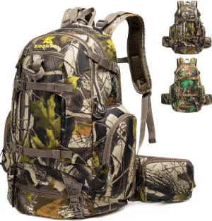 Hunting Backpack,Outdoor Gear Hunting Pack with Rain Cover,Durable Large Capacity Hunting Day Pack.(GREEN CAMO)