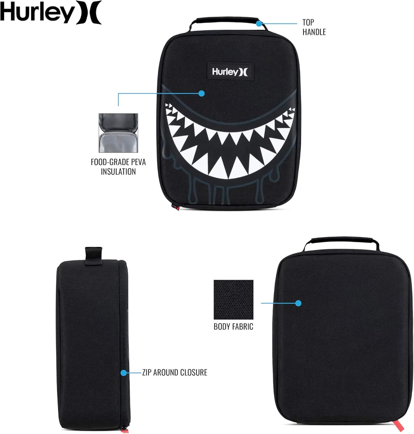 Hurley Men's Insulated Lunch Tote Bag