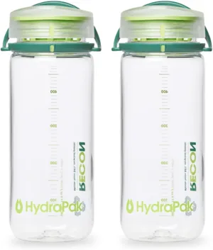HydraPak Recon Twist & Sip - Wide Mouth Recycled Plastic Water Bottle (24oz or 32oz) - Eco Friendly, BPA Free, Easy Carry