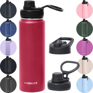 HYDRATE Water Bottle Insulated - Stainless Steel Water Bottles - Reusable Flask with Leak-Proof Design and Convenient Handle - Double Vacuum Insulated Water Bottle