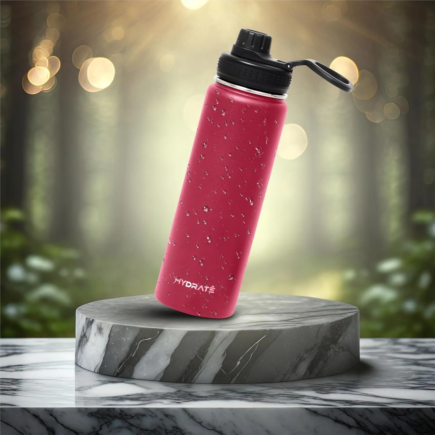HYDRATE Water Bottle Insulated - Stainless Steel Water Bottles - Reusable Flask with Leak-Proof Design and Convenient Handle - Double Vacuum Insulated Water Bottle