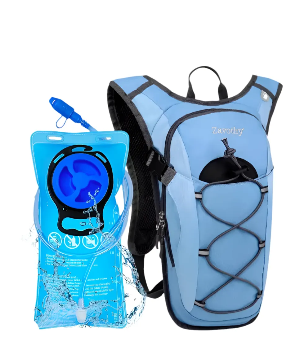 Hydration Backpack - WITH 2 BLADDERS OUTDOORS AND MORE   (SKY BLUE)