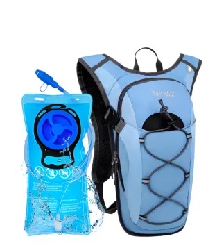 Hydration Backpack - WITH 2 BLADDERS OUTDOORS AND MORE   (SKY BLUE)