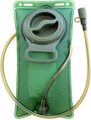 Hydration Bladder, 2L Water Bladder for Hiking Backpack Leak Proof Water Reservoir Storage Bag, BPA-Free Water Pouch Hydration Pack for Camping Cycling Running, Military Green 2 Liter