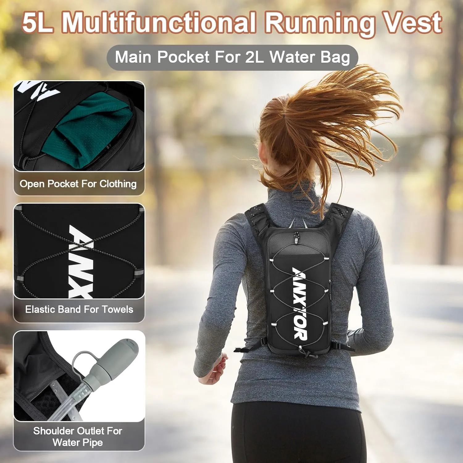 Hydration Pack Backpack,Hiking Backpack with 2L Water Bladder Lightweight Running Hydration Vest for Men Women Hiking Cycling Climbing Camping