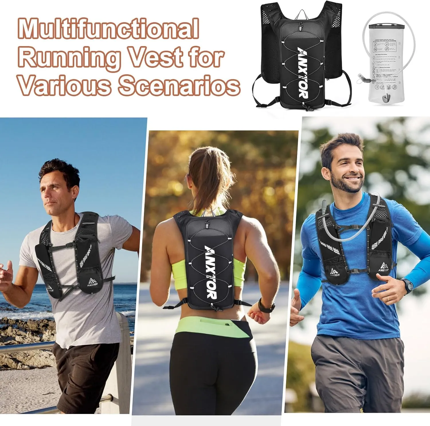 Hydration Pack Backpack,Hiking Backpack with 2L Water Bladder Lightweight Running Hydration Vest for Men Women Hiking Cycling Climbing Camping