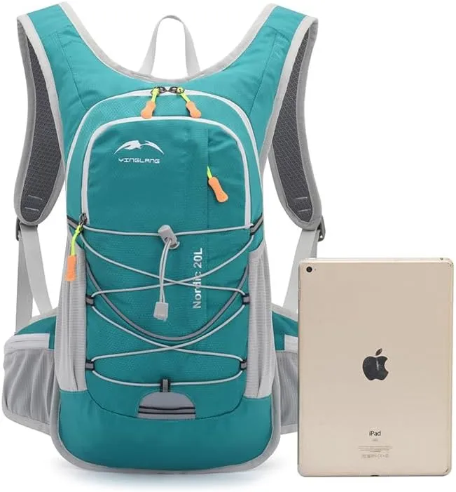 Hydration Running Backpack, 20L Lightweight Trail Running Vest, Turquoise and Gray, 45H x 26W x 20D inches/500