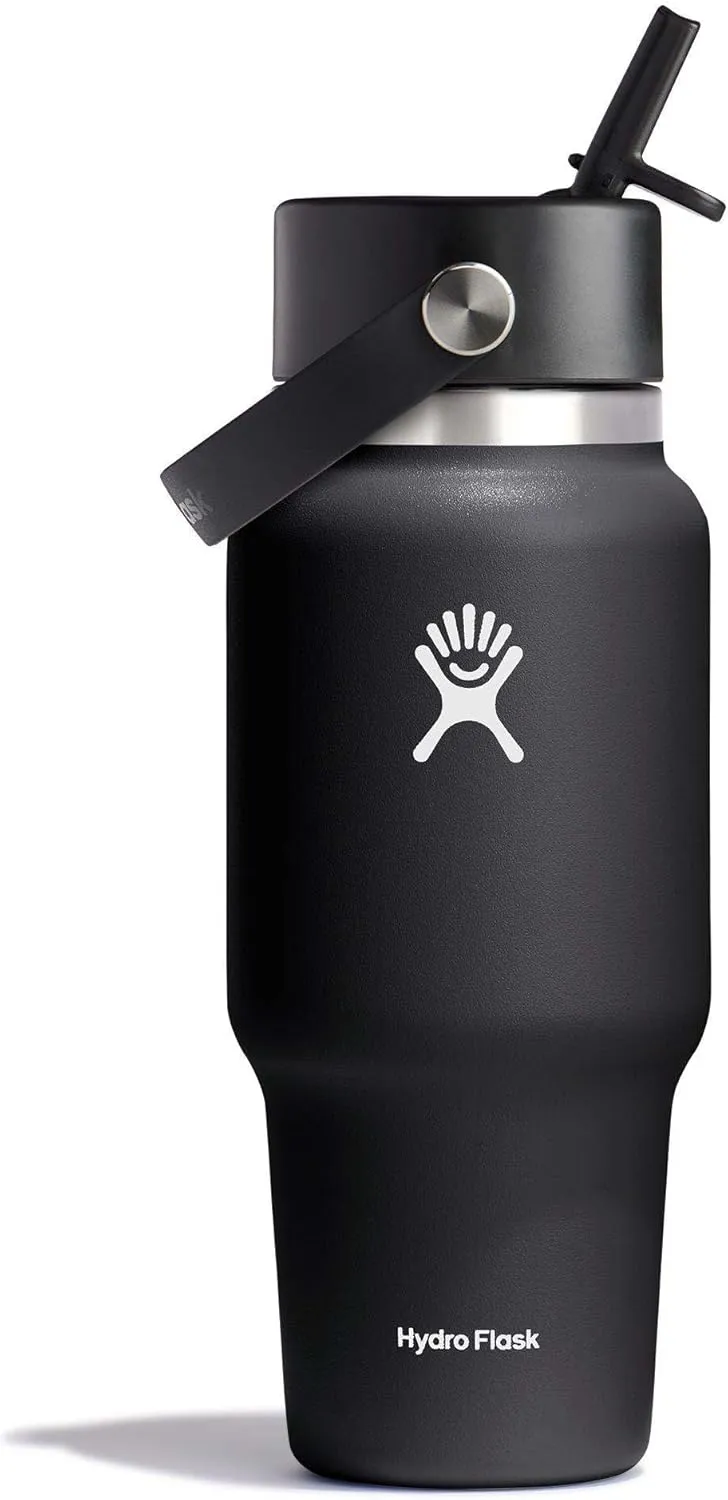 Hydro Flask 24 OZ Wide Flex Straw Travel Bottle Black