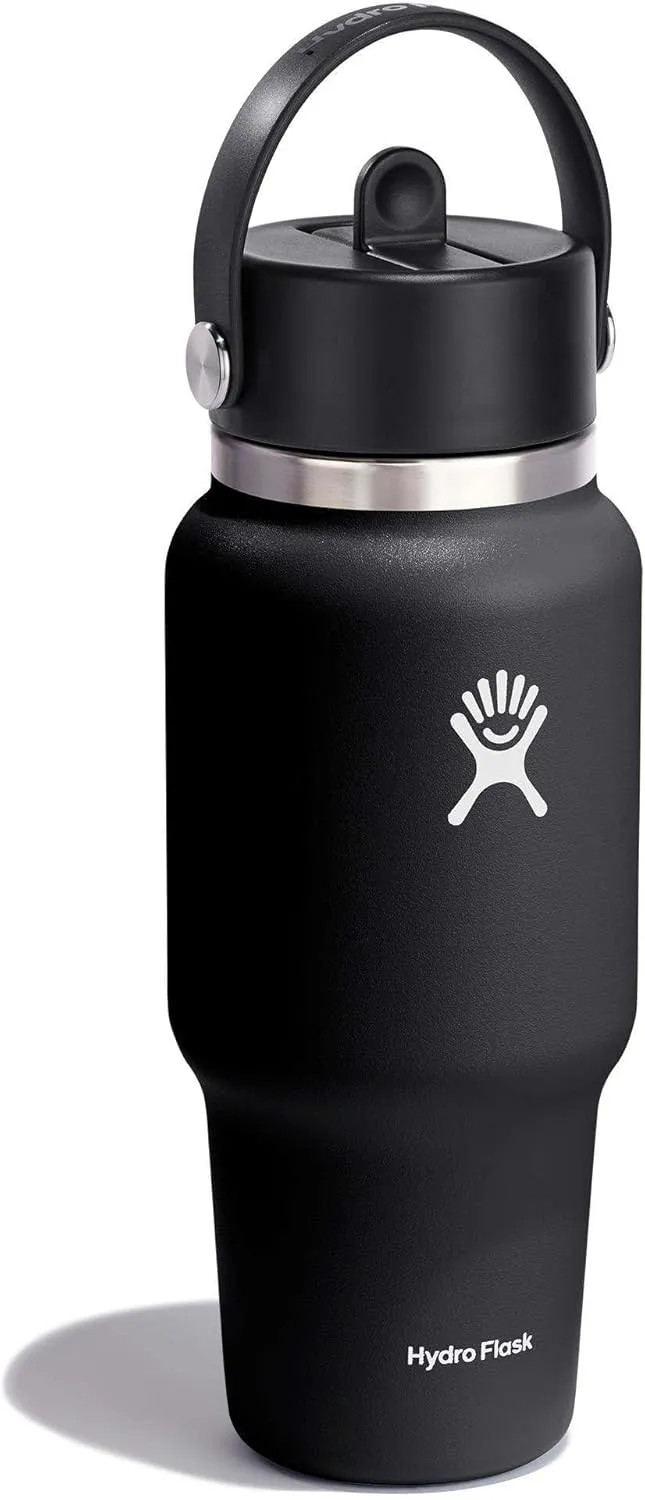 Hydro Flask 24 OZ Wide Flex Straw Travel Bottle Black