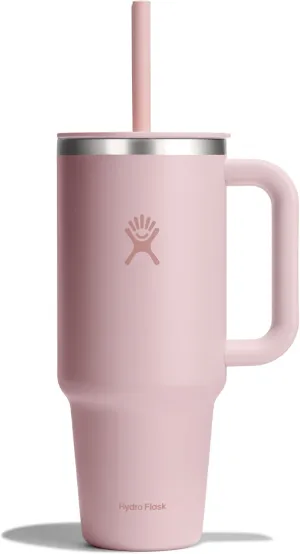 Hydro Flask 40 Oz Travel Tumbler with Handle, Lid and Straw - Insulated Stainless Steel in 40 Oz Trillium Pink