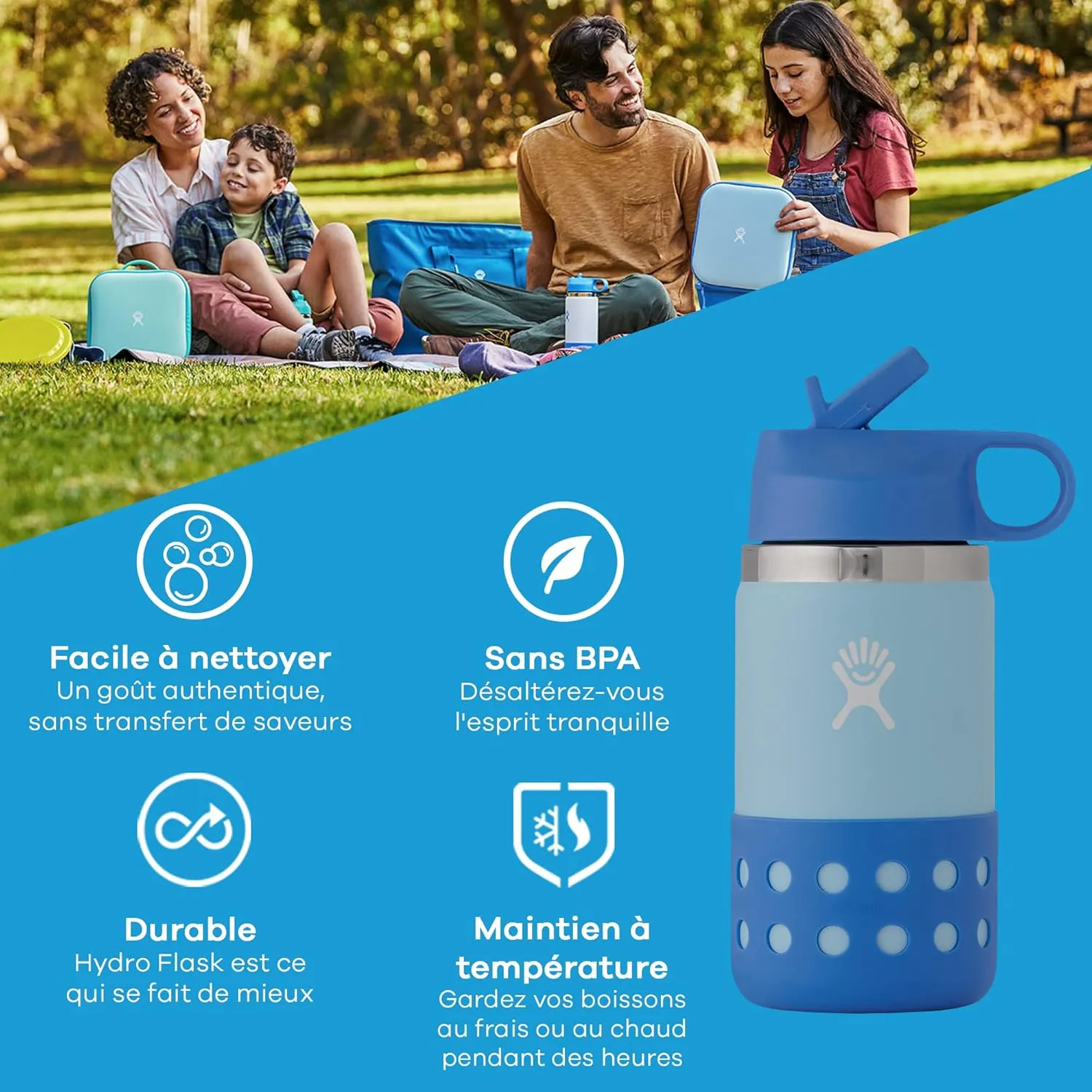 Hydro Flask Kids Wide Mouth Straw Lid and Boot
