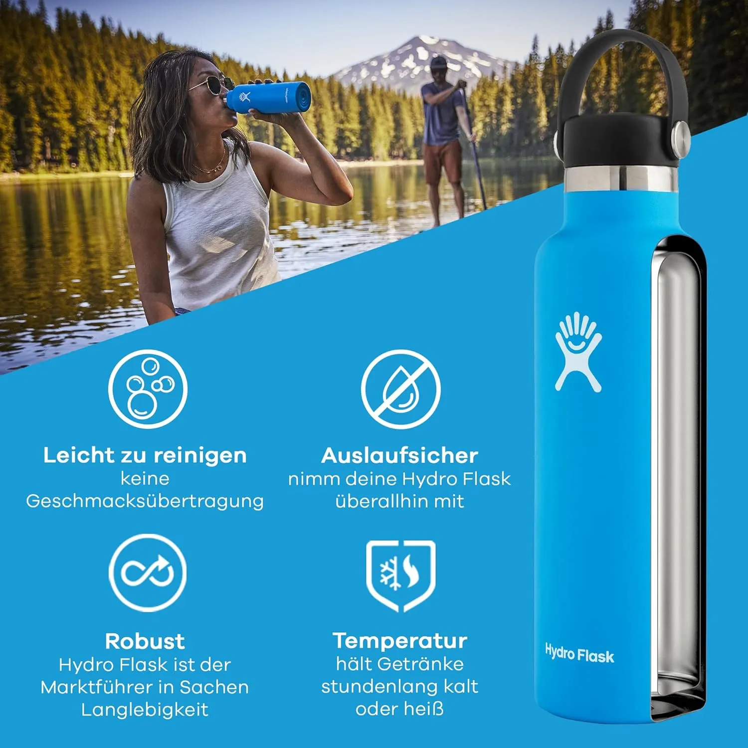 Hydro Flask Standard Mouth Bottle with Flex Cap
