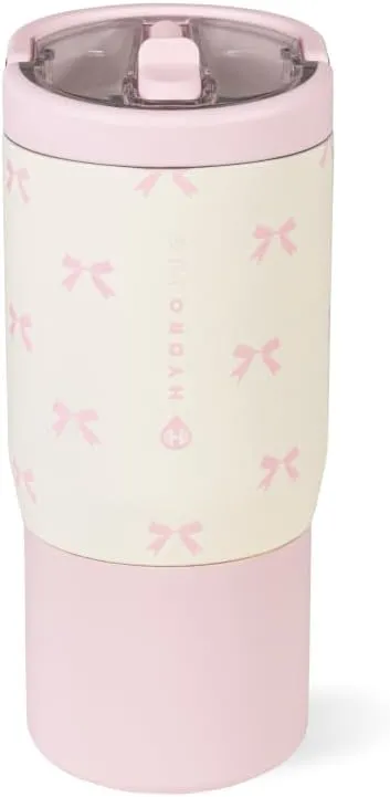 HydroJug Kids 14 oz Sport Water Bottle – Stainless Steel, Insulated, 100% Leakproof, With Carry Handle, BPA-Free – Kid-Friendly Design – Durable & Dishwasher Safe, Bows