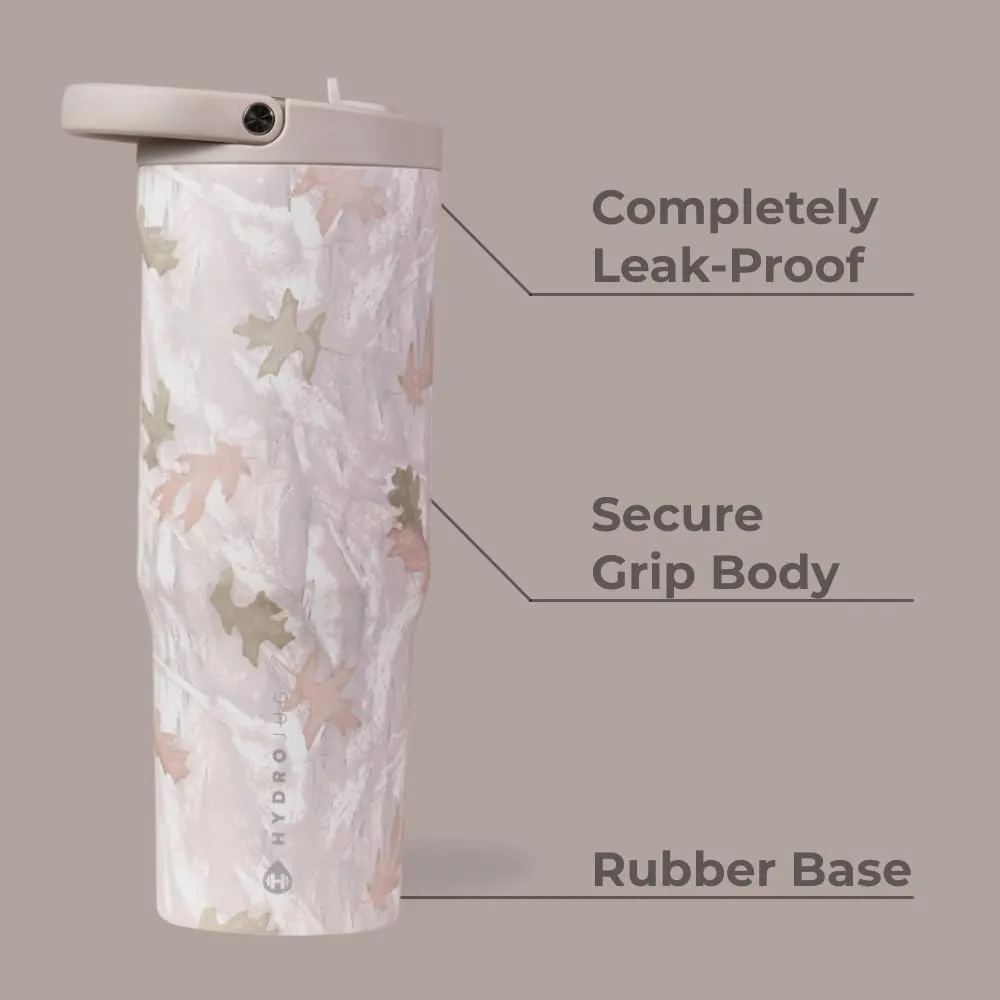 HydroJug Sport - Stainless Steel Tumbler with Straw, Vacuum Insulated, 40oz Leakproof Water Bottle, Ergonomic Design, Reusable, Dishwasher Safe, Rubber Base, Durable for Gym or Outdoors, Camo