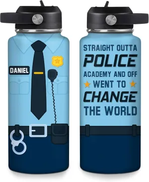 Hyturtle Personalized Police Stainless Steel Water Bottle (Police 14)