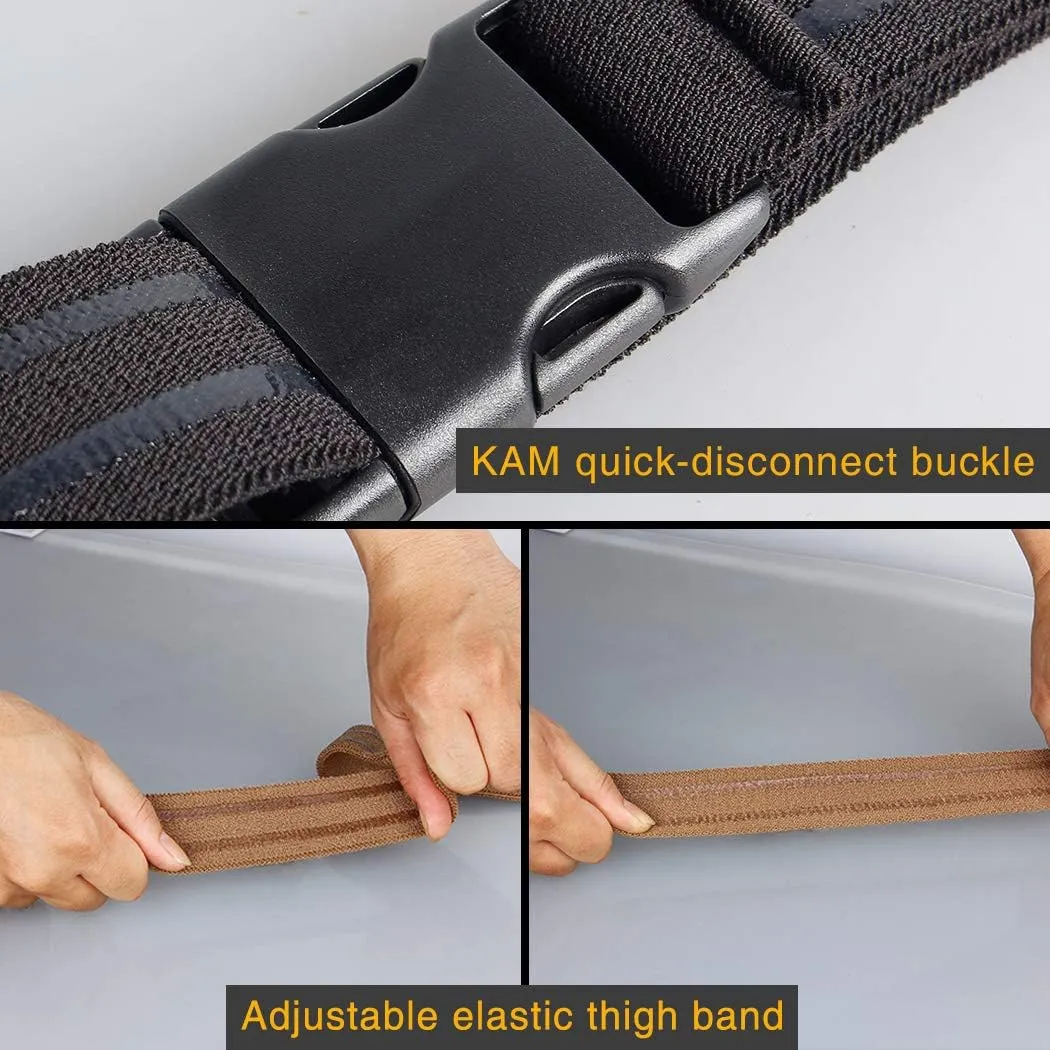 IDOGEAR Tactical Leg Strap Thigh Belt for Holster Knife Elastic Thigh Strap Outdoors EDC Leg Hanger with Quick-Release Buckle