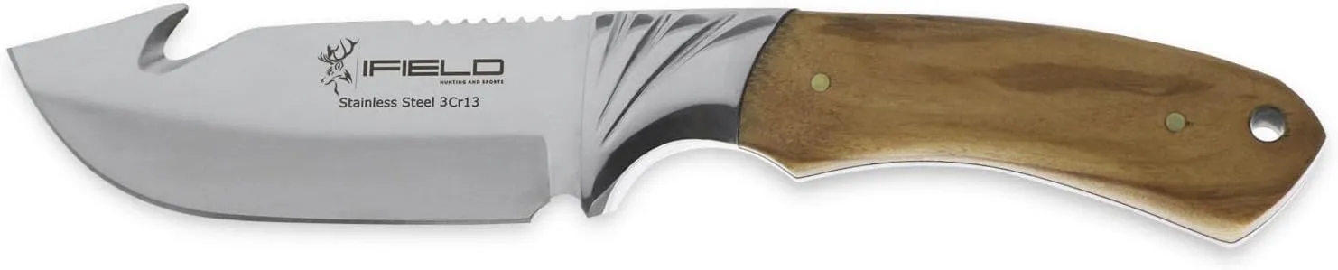 iFIELD Sport Hunting Knife Camper Survival Knife, with Blade 4.1 inch, Includes Leather Sheath.