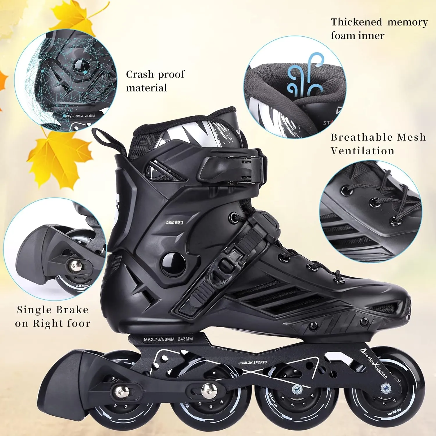 Inline Skates, High Performance Outdoor Fitness Inline Skates for Women Men Adult