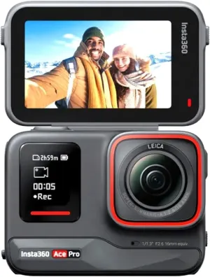 Insta360 Ace Pro AI 8K HDR Waterproof Magnetic Action Camera with Standard Mount, Flexible Adhesive Mount, Action Helmet Mount and GPS Preview Remote