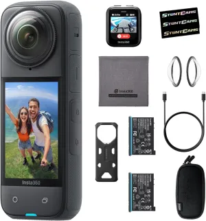 Insta360 X4 - Waterproof 8K 360 Action Camera, 4K Wide-Angle Video, Extra Battery and GPS Preview Remote Lens Guards AI Editing, Sports, Travel, Outdoor Content Creator