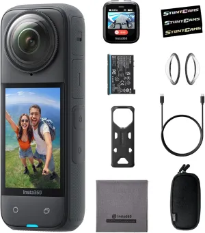 Insta360 X4 - Waterproof 8K 360 Action Helmet Camera with GPS Preview Remote Kit, 4K Wide-Angle Video, Invisible Selfie Stick Effect Lens Guards, Sports, Content, Travel, Outdoor Creator