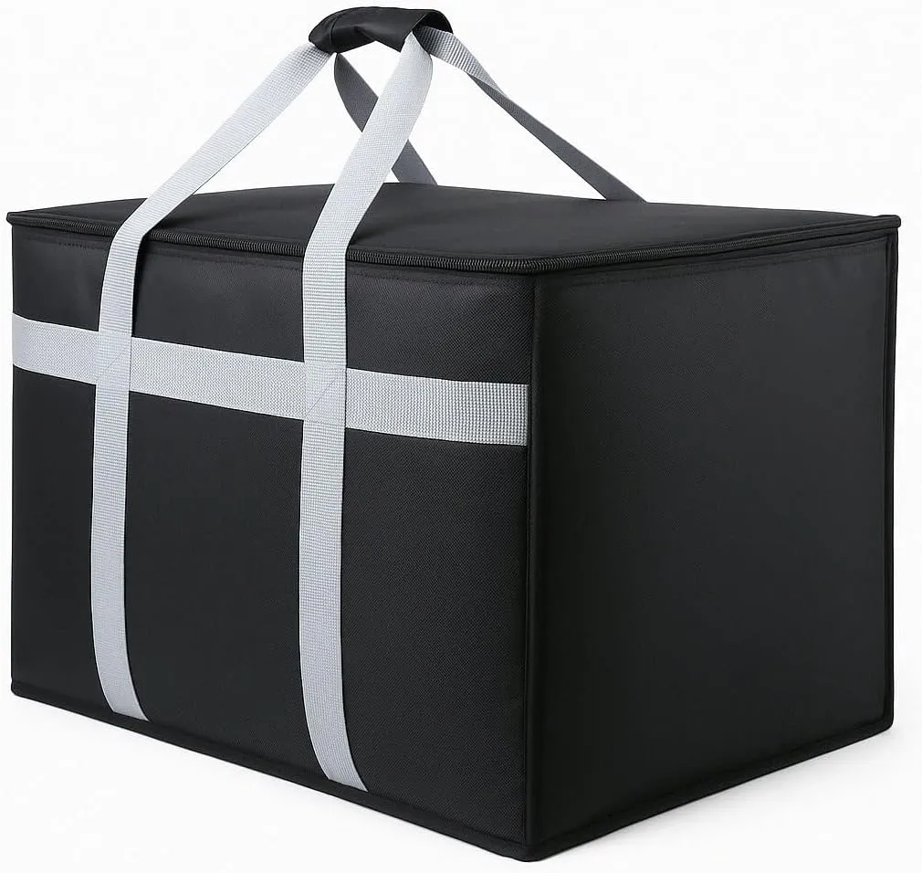 Insulated Food Delivery Bag Cooler Bags Keep Food Warm Catering Therma for doordash Uber Eats Catering Shopper hot Black Travel Grocery Pizza Portable Beach Soft Sided