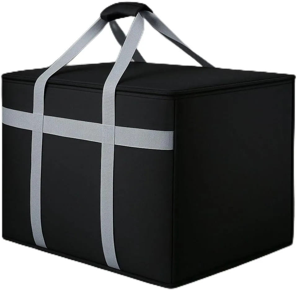 Insulated Food Delivery Bag Cooler Bags Keep Food Warm Catering Therma for doordash Uber Eats Catering Shopper hot Black Travel Grocery Pizza Portable Beach Soft Sided