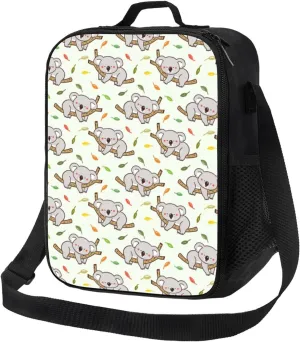 Insulated Lunch Bags for Women Men Work - Deciduous Gray Koala Small Lunch Box for Women Men, Soft Cooler Bag Insulated, Adult Lunch Tote Bag with Adjustable Shoulder Strap