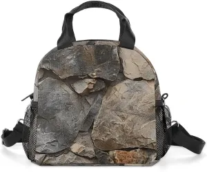 Insulated Lunch Box Realistic Stone Wall Lunch Bag for Women Men Meal Bags for Work Picnic Travel