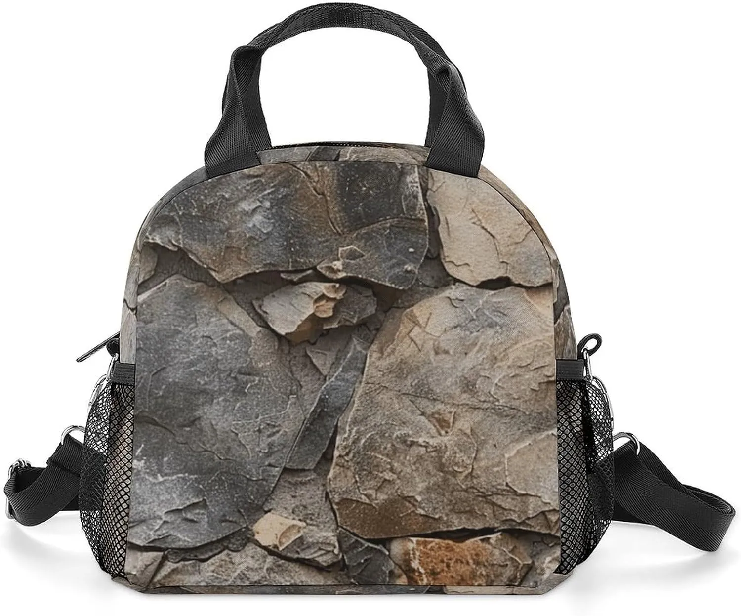Insulated Lunch Box Realistic Stone Wall Lunch Bag for Women Men Meal Bags for Work Picnic Travel