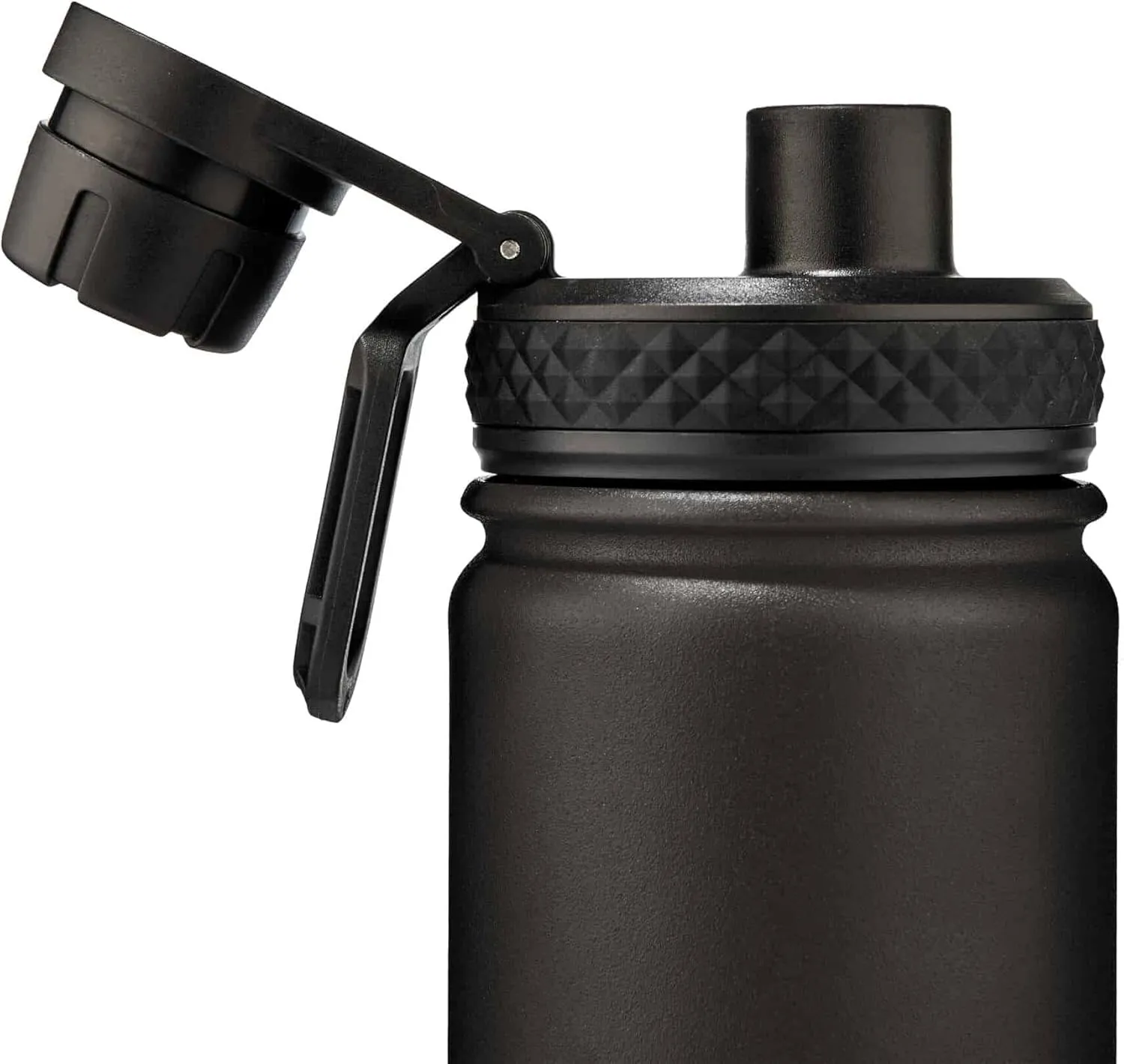 Insulated Water Bottle, Stainless Steel, Dual Cap Opening, 25 oz, Ergodyne Chill Its 5152, Black