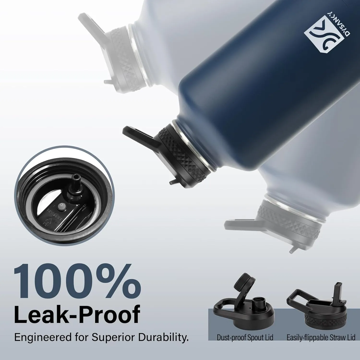 Insulated Water Bottle | Thickened Stainless Steel Vacuum Metal Thermos | Portable Sports Half Gallon Large Water Jug for Gym and Hiking with Straw, Carrier Bag, Handle Strap | BPA-Free 64 oz