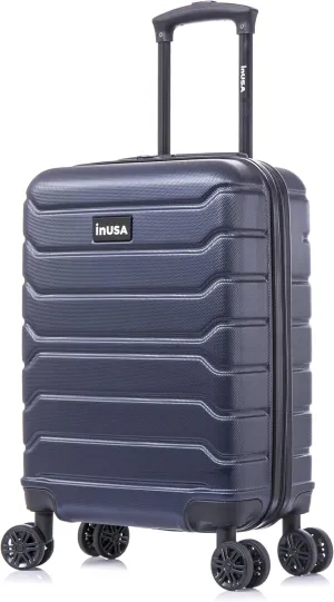 InUSA TREND Luggage with Spinner Wheels | Durable Lightweight Hardshell Suitcase, Travel bag with Handle and Trolley, 20-Inch Carry On Small Luggage | Blue