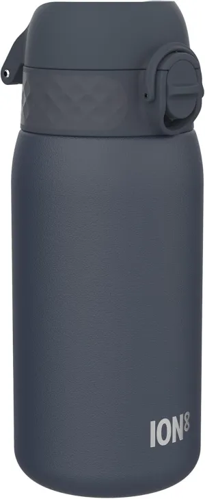 ION8 Insulated Steel Water Bottle, 320 ml/11 oz, Leak Proof, Easy to Open, Secure Lock, Dishwasher Safe, Carry Handle, Flip Cover, Scratch Resistant, Durable Stainless Steel, Carbon Neutral, Ash Navy