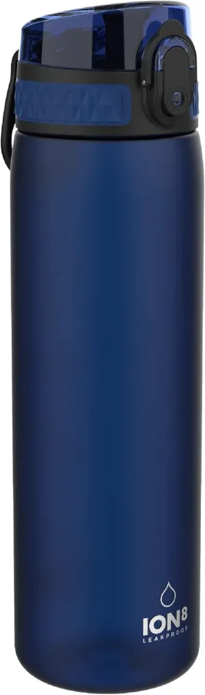 Ion8 Water Bottle, 500 ml/18 oz, Leak Proof, Easy to Open, Secure Lock, Dishwasher Safe, BPA Free, Hygienic Flip Cover, Carry Handle, Fits Cup Holders, Easy Clean, Odor Free, Carbon Neutral