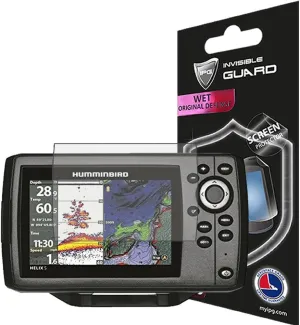 IPG Compatible with HUMMINBIRD Helix 5 Chirp - Chirp DI - Chirp SI62 GPS FISHFINDER Invisible Film Screen Protector Guard Cover Free Lifetime Replacement Bubble -Free for Helix 5