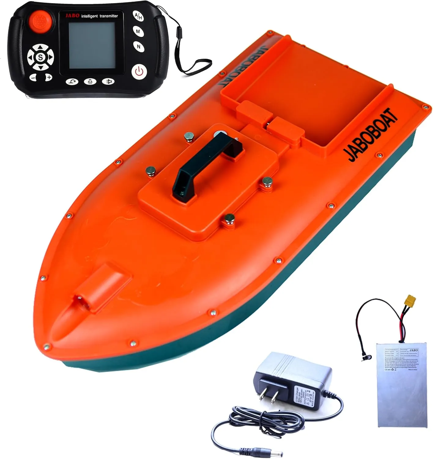 Jabo Dolphin High Speed RC Saltwater Fishing Surfer Bait Boat for Beach Fishing with Waterproof Hull, GPS Auto Return (Dolphin S)