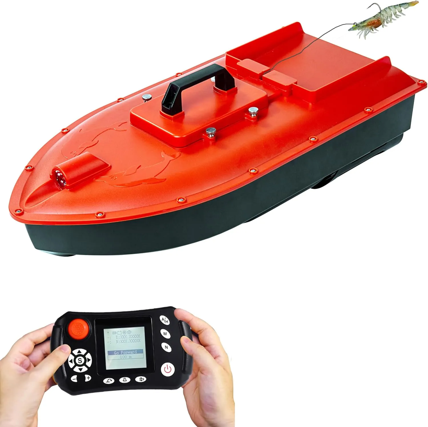 Jabo Dolphin High Speed RC Saltwater Fishing Surfer Bait Boat for Beach Fishing with Waterproof Hull, GPS Auto Return (Dolphin S)