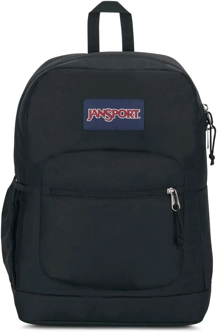 JanSport Cross Town Plus Backpack - Large Main Compartment, Side Water Bottle Pocket, 15-Inch Padded Laptop Sleeve - Black