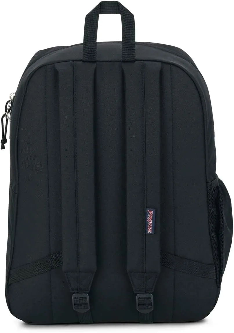 JanSport Cross Town Plus Backpack - Large Main Compartment, Side Water Bottle Pocket, 15-Inch Padded Laptop Sleeve - Black