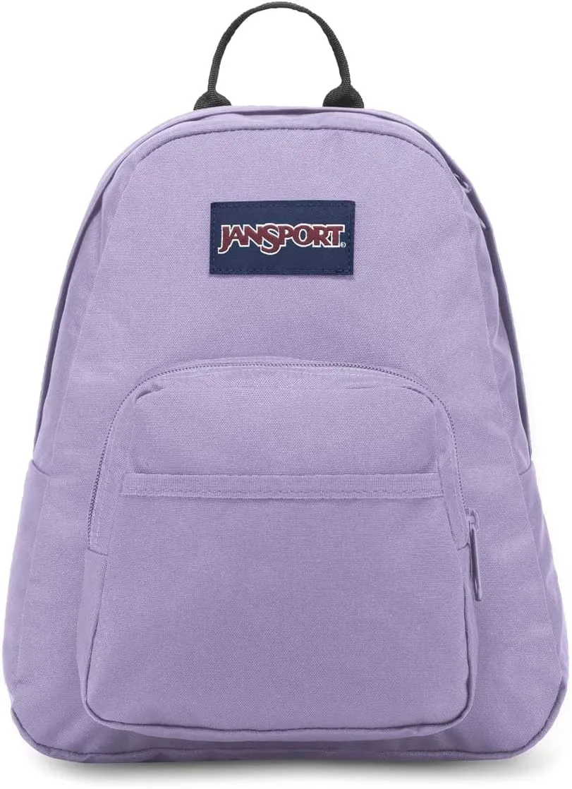 JanSport Half Pint Mini Backpack, 10.2 L - Durable Mini Bag Purse with Adjustable Shoulder Straps, Single Main Compartment, Zippered Stash Pocket, Pastel Lilac