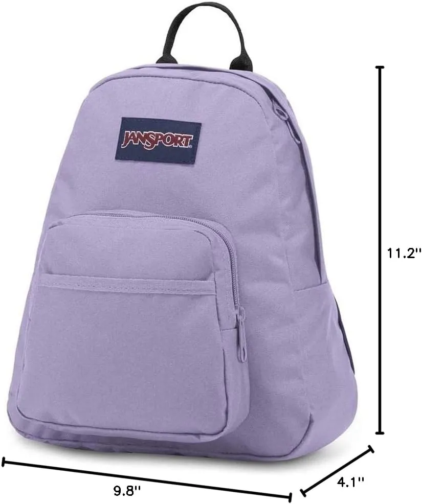 JanSport Half Pint Mini Backpack, 10.2 L - Durable Mini Bag Purse with Adjustable Shoulder Straps, Single Main Compartment, Zippered Stash Pocket, Pastel Lilac