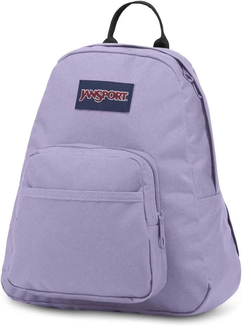 JanSport Half Pint Mini Backpack, 10.2 L - Durable Mini Bag Purse with Adjustable Shoulder Straps, Single Main Compartment, Zippered Stash Pocket, Pastel Lilac