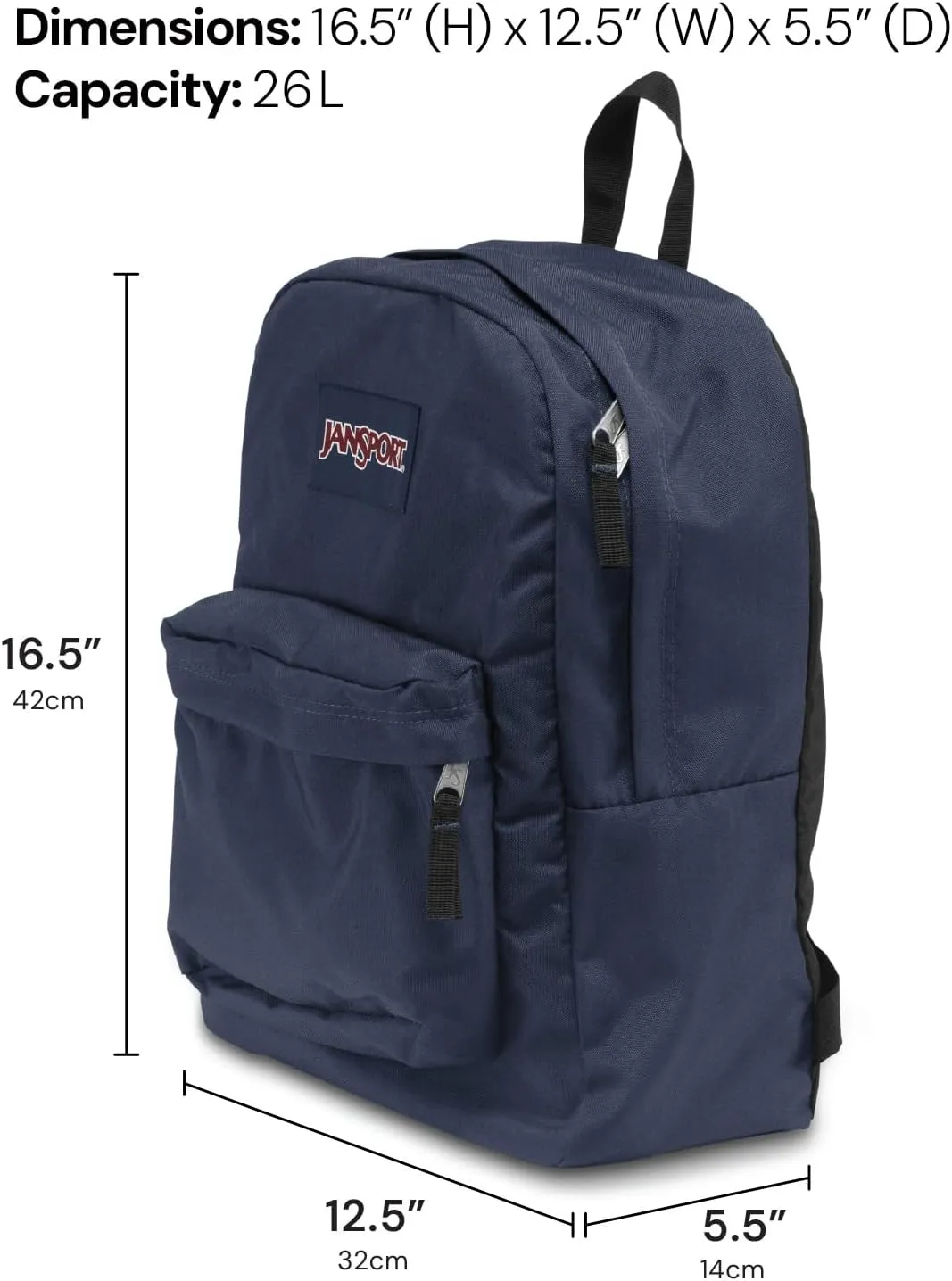 JanSport SuperBreak One Backpacks - Durable, Lightweight Bookbag with 1 Main Compartment, Front Utility Pocket with Built-in Organizer - Premium Backpack, Red Tape