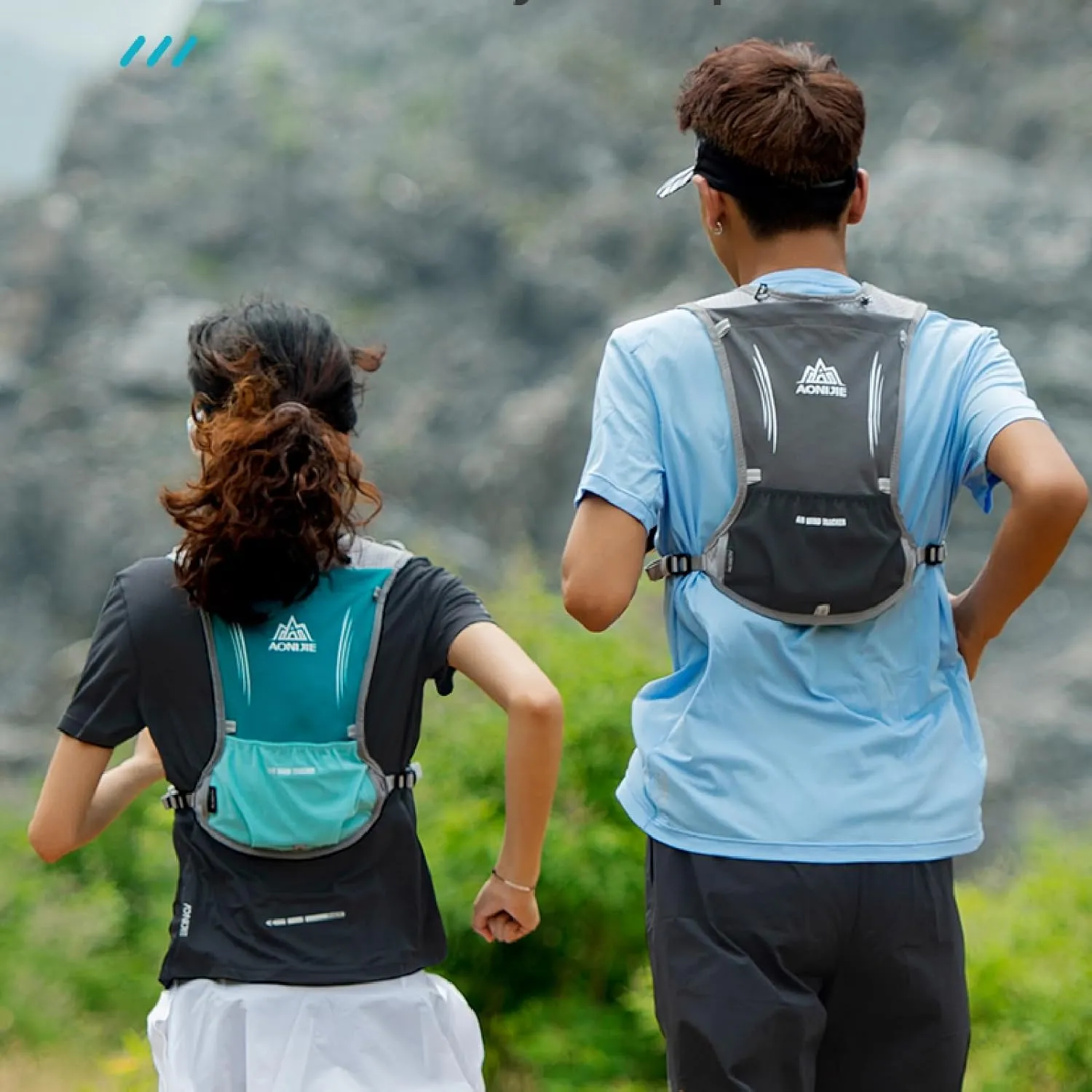 JEELAD Running Hydration Vest Trail Running Backpack BPA-Free Leak-Proof Running Water Bottles for Marathon Biking Hiking Cycling Outdoor