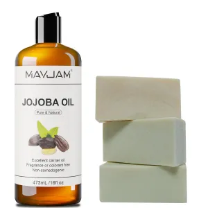 Jojoba Oil for Hair, 16 Fl Oz Pure and Natural Cold Pressed Unrefined, Deeply Moisturizing Body Oil Jojoba Carrier Oil for Essential Oils Mixing